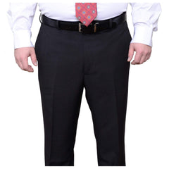 Adolfo PANTS 48X30 Adolfo Portly Fit Black Pinstriped Flat Front Washable Dress Pants