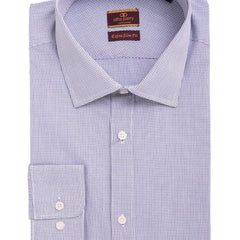 Alpha Perry Sale Shirts 14 1/2 34/35 Alfa Perry Men's Extra-Slim Fit Blue Mini Check Spread Collar Cotton Dress Shirt