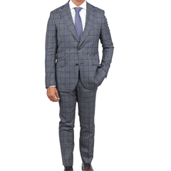 Arthur Black SUITS Arthur Black Slim Fit Grey Textured Marzotto Wool Peak Lapel Suit