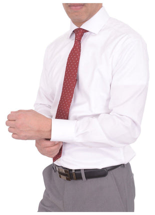 Christopher Morris Mens 100% Cotton Solid White Non-Iron Classic Fit Dress Shirt