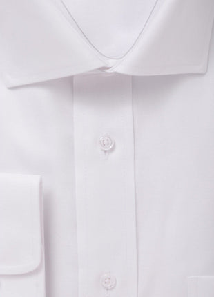 Christopher Morris Mens 100% Cotton Solid White Non-Iron Classic Fit Dress Shirt