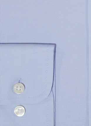 Christopher Morris Mens Blue Cotton Stretch Classic Fit Wrinkle Free Dress Shirt