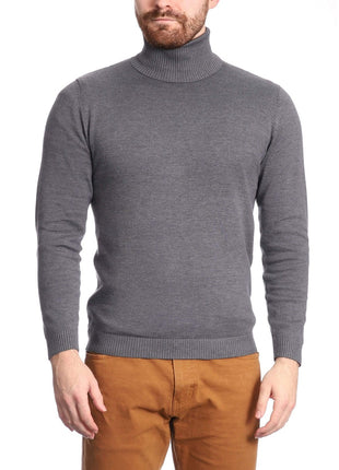 Arthur Black Default Category Migrated Arthur Black Men's Solid Gray Pullover Cotton Blend Turtleneck Sweater Shirt