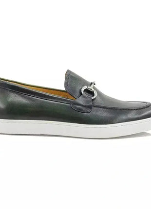 Carrucci SHOES Carrucci Mens Olive Green Fashion Sneaker With Buckle Casual Shoes