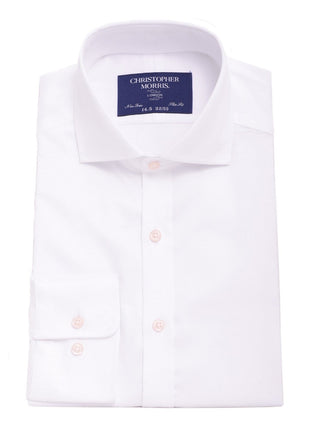 Christopher Morris Mens Bestselling Shirts 14 1/2 32/33 Christopher Morris Men's 100% Cotton Solid White Non-Iron Slim Fit Dress Shirt