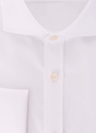 Christopher Morris SHIRTS Mens Extra Slim Fit Solid White Twill Spread Collar Non Iron Cotton Dress Shirt