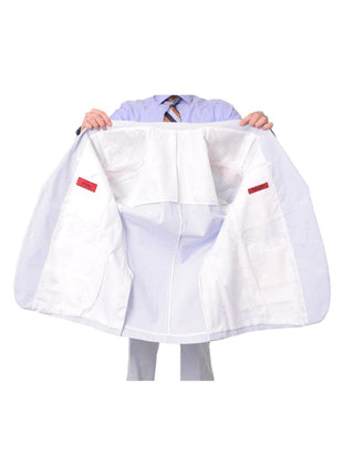 lining of blue and white striped seersucker suit jacket