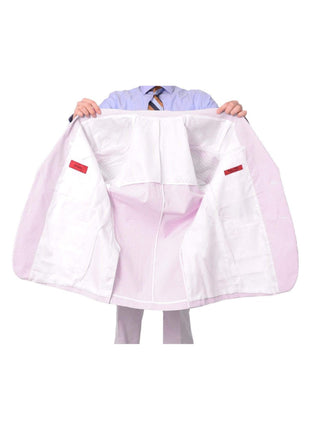 lining of pink and white striped seersucker suit jacket
