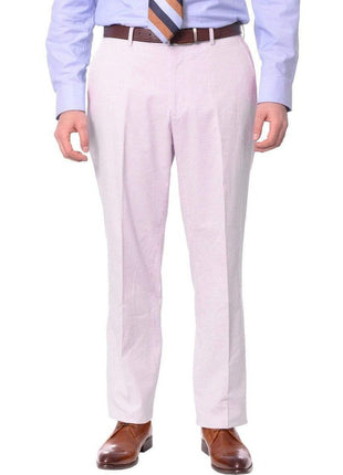 pink and white striped cotton seersucker suit pants
