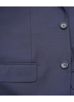 Label M Bestselling Items Mens Classic Fit Navy Blue Two Button 100% Wool Suit