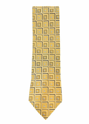 The Suit Depot Gold Medallion Arthur Black Premium Silk Tie
