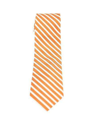 The Suit Depot Orange Stripe Arthur Black Premium Silk Tie