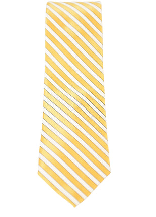 The Suit Depot Yellow Stripes Arthur Black Premium Silk Tie